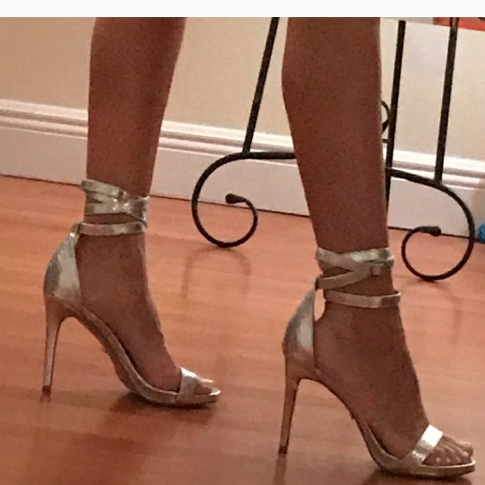 Bebe silver ankle shoes